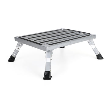 Portable RV Folding Aluminum Platform Step Stool Trailer Camper Working Ladder