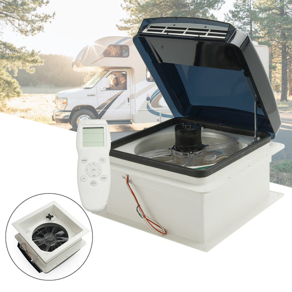 14" RV Caravan Roof Vent RV Fan 12V Skylight With Remote Control 10 Speeds