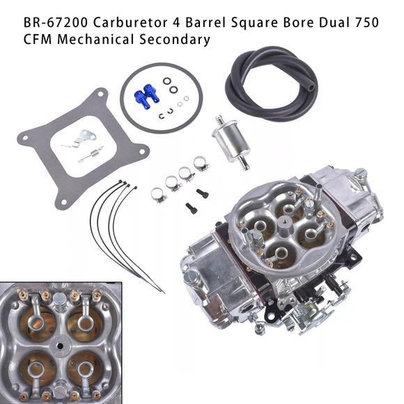 4 Barrel Square Bore Dual 750 CFM Mechanical Secondary BR-67200 Carburetor