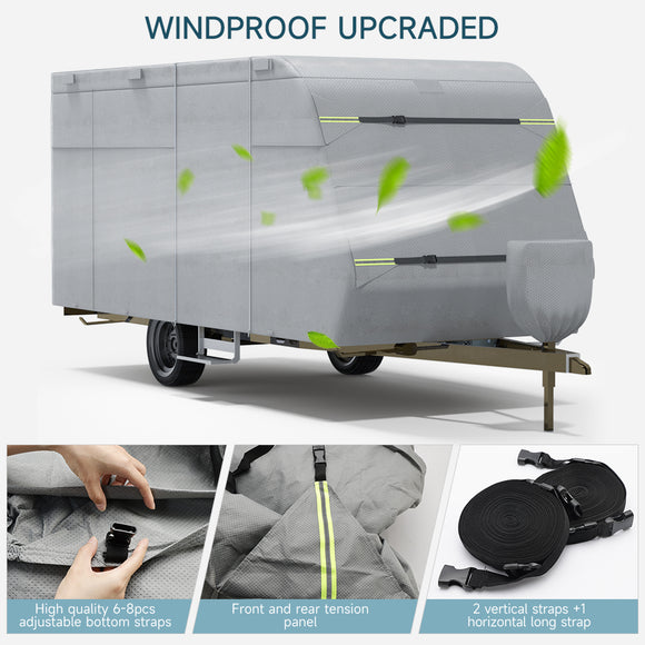 Camper Cover 27'-30' Travel Trailer RV Cover Windproof Extra Thick with Adhesive Repair Patches
