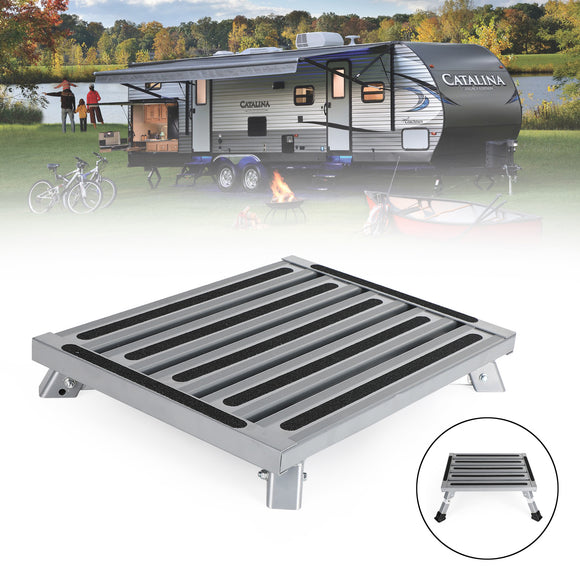 Portable RV Folding Aluminum Platform Step Stool Trailer Camper Working Ladder