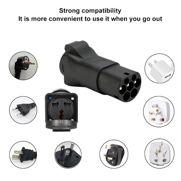 V2L Type 2 to Euro Plug Discharge EV Charger Adapter 16A EVSE IEC 62196 Plug