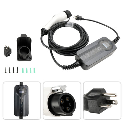 EV J1772 J1772A Ladegerät für Elektroautos für Zuhause, 100–240 V, 16 A, einstellbar, 7 Meter, Level 2 - 0