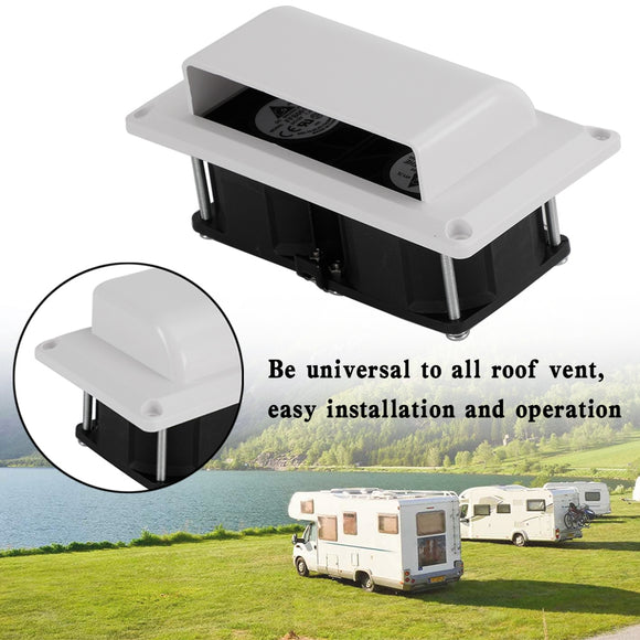 12V Side Air Cooling Blower Fan RV Boat Caravan Vent Exhaust Ventilation White