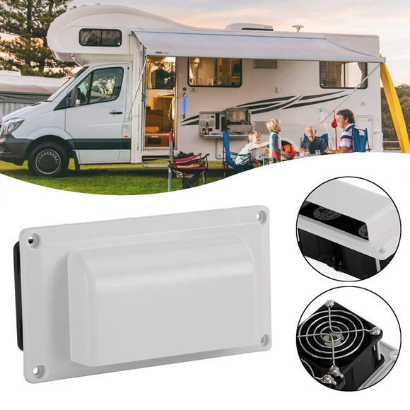 12V Side Air Cooling Blower Fan RV Boat Caravan Vent Exhaust Ventilation White