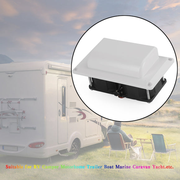12V Side Air Cooling Blower Fan RV Boat Caravan Vent Exhaust Ventilation White
