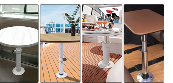 Aluminum RV Table Leg Pedestal for Marine, Boat, Caravan & Motorhome Furniture