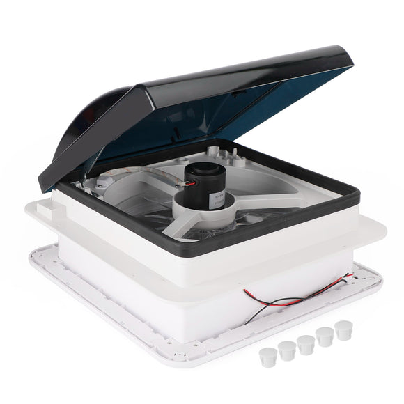 12V Manual RV Roof Vent with 14" Fan and LED Light providing Efficient Air Ventilation