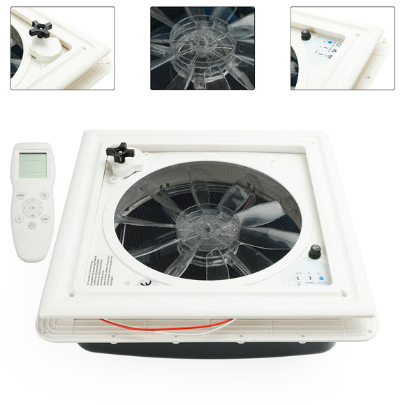 15.75" Caravan Roof Vent Fan 12V Skylight with Remote Control and 10 Speeds