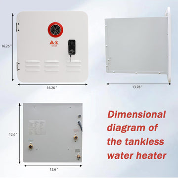 RV Tankless Water Heater Propane Gas 65000BTU with Controller/Shower Accessories - 0