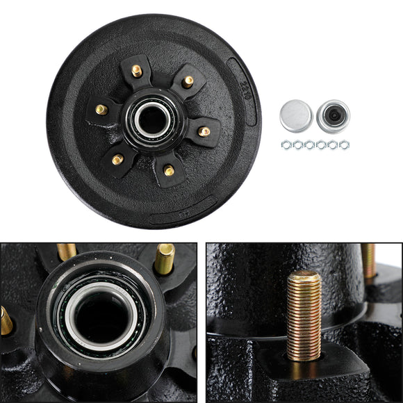 5.2&6K Axles-12"-6 on 5-1/2-Pre-Greased Grease Trailer Hub and Drum Assembly