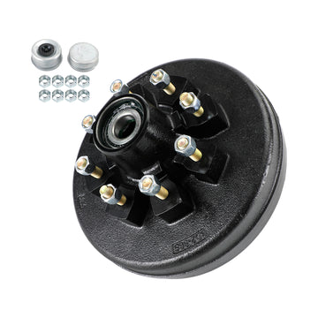 Grease Trailer Hub and Drum Assembly for 7K Axles - 12"-8 on 6-1/2-Pre-Greased