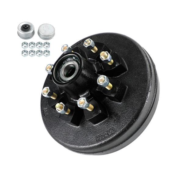Grease Trailer Hub and Drum Assembly for 7K Axles - 12"-8 on 6-1/2-Pre-Greased