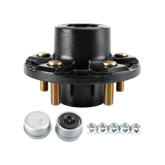 Grease Trailer Idler Hub Assembly for 3.5K Axles - 5 on 4-1/2 - Pre-Greased