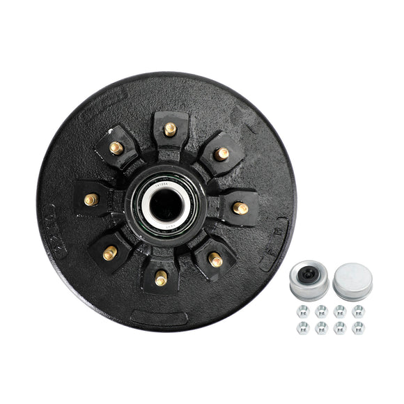 Pre-Greased Trailer Hub & Drum Assembly for 5.2K-7K Axles - 12'' 8 on 6.5 Heavy-Duty & Ready to Install
