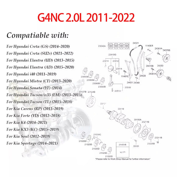Kia 2016-2022 KX7 G4NC 2.0L New Engine Assembly