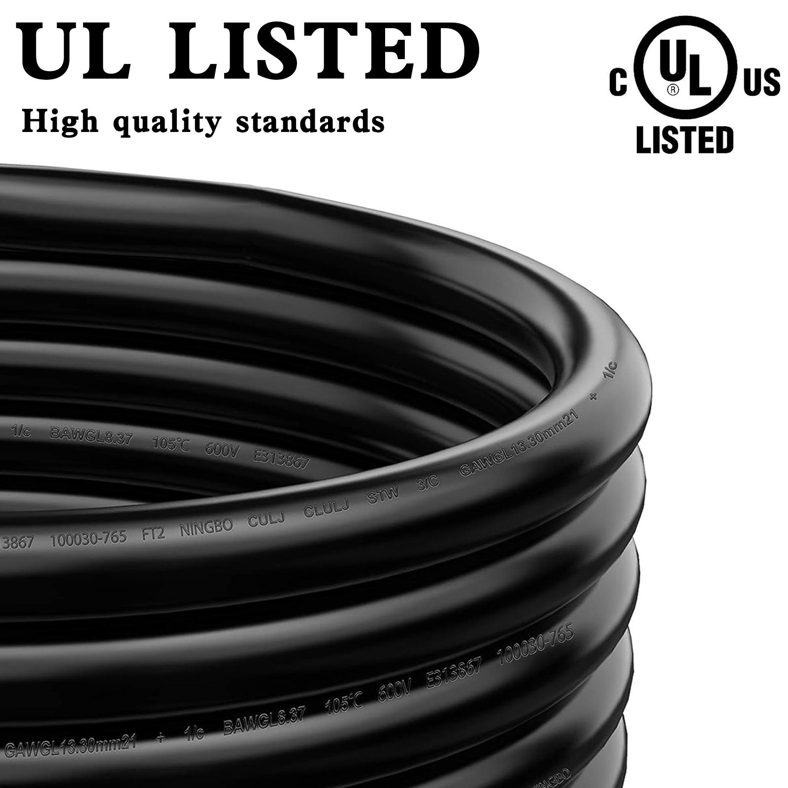 RV Camper UL Listed 50 Amp 25 Ft RV/Generator Cord With Locking Connector