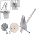 Hot-Dipped Boat Anchor Kit 13Lbs Sliding Anchor & Rope Set Silver Fits For Boat-3