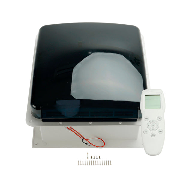 Ventilateur de toit de caravane de camping-car de 14 pouces, puits de lumière 12V avec télécommande, 10 vitesses