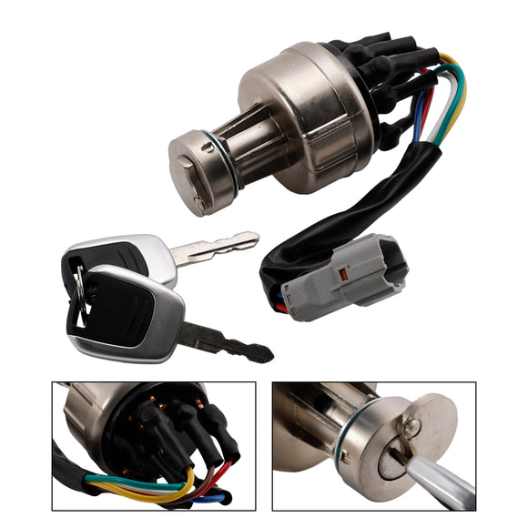 21Q4-00090 Ignition Starter Switch With 2 Keys For Hyundai Excavator R150 R220