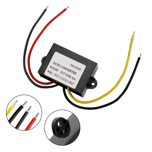 Waterproof Buck Step Down Converter DC20-60V to DC12V 5A Car Power Module