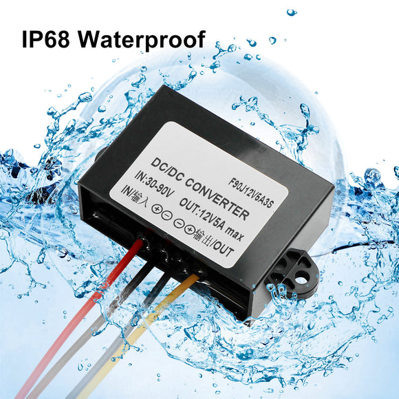Waterproof Buck Step Down Converter DC30-90V to DC12V 5A Car Power Module