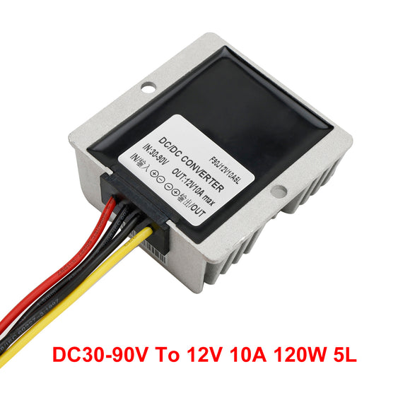 WaterProof 30-90V to 12V 10A 120W Step Down DC/DC Power Converter Regulator