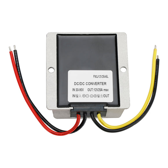 WaterProof 30-90V to 12V 25A 300W Step Down DC/DC Power Converter Regulator