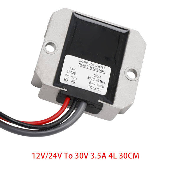 Mini 12V Adapter DC Step Up Converter 12V/24V To 30V 3.5A 105W Smart Boost