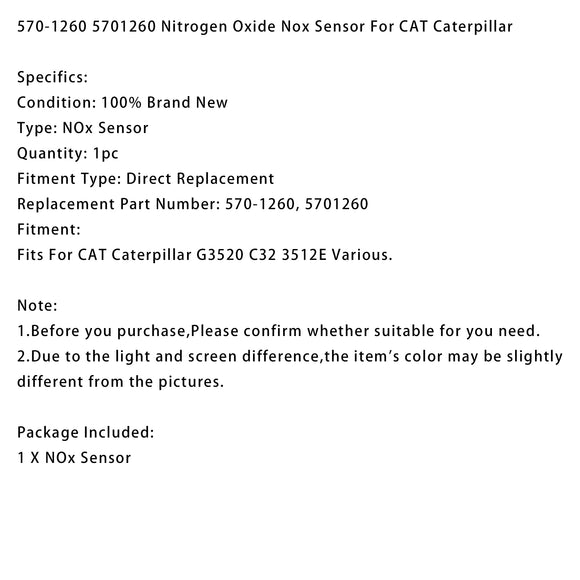 570-1260 5701260 Nitrogen Oxide Nox Sensor For CAT Caterpillar