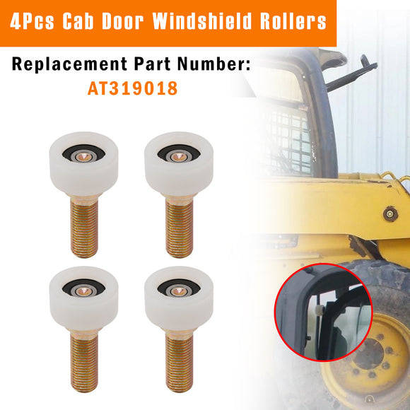 4Pcs Cab Door Roller AT319018 Fits For John Deere Skid Steer 240 250 260 270