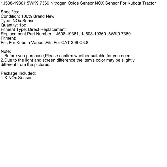 1J508-19361 5WK9 7369 Nitrogen Oxide Sensor NOX Sensor For Kubota Tractor