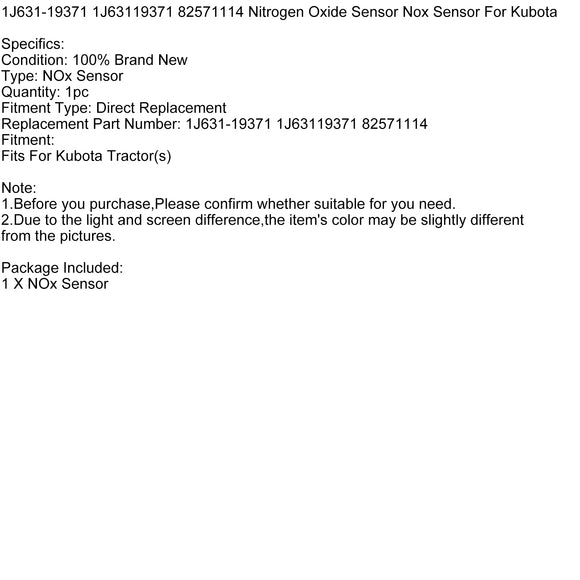 1J631-19371 1J63119371 82571114 Nitrogen Oxide Sensor Nox Sensor For Kubota