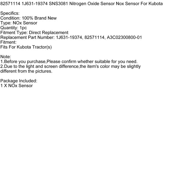 82571114 1J631-19374 SNS3081 Nitrogen Oxide Sensor Nox Sensor For Kubota
