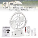 12V/24V Auto-Sensing Low-Power Draw Fan For Boats and RV White-4