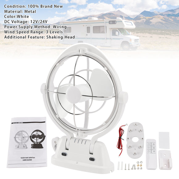12V/24V Auto-Sensing Low-Power Draw Fan For Boats and RV White