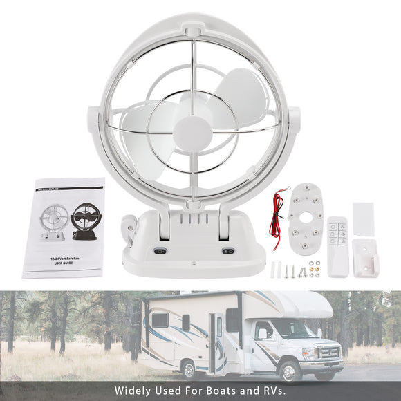 12V/24V Auto-Sensing Low-Power Draw Fan For Boats and RV White