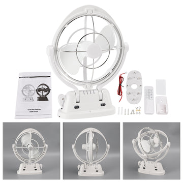 Boats and RV White 12V/24V Auto-Sensing Low-Power Draw Fan