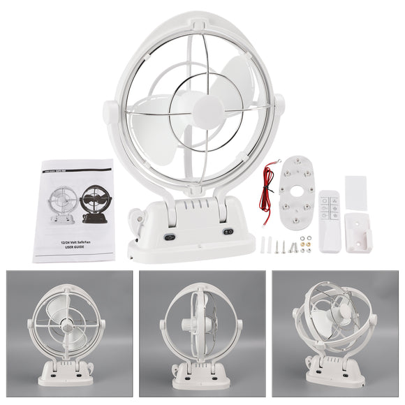 12V/24V Auto-Sensing Low-Power Draw Fan For Boats and RV White
