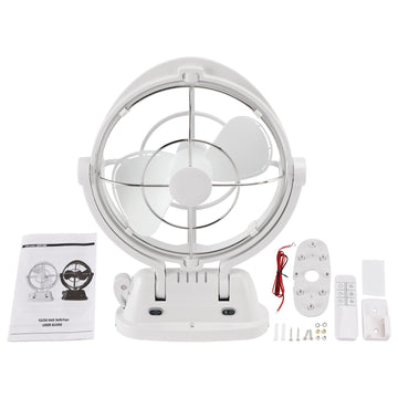 12V/24V Auto-Sensing Low-Power Draw Fan For Boats and RV White