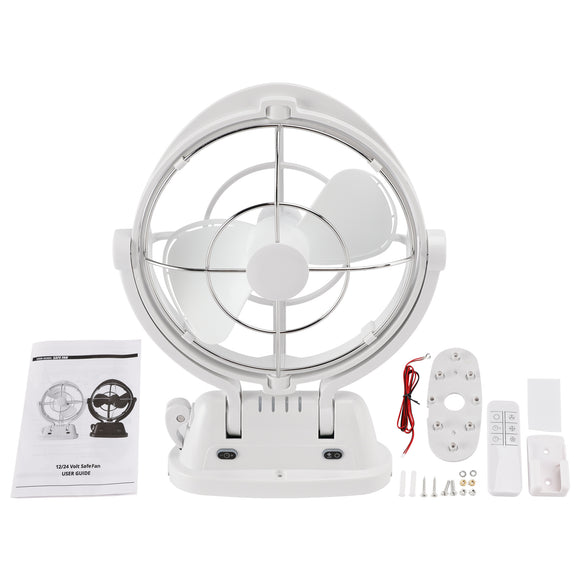 12V/24V Auto-Sensing Low-Power Draw Fan For Boats and RV White