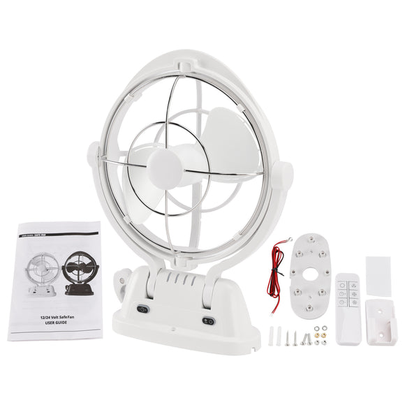 12V/24V Auto-Sensing Low-Power Draw Fan For Boats and RV White