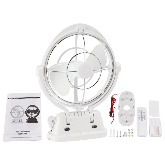 12V/24V Auto-Sensing Low-Power Draw Fan For Boats and RV White