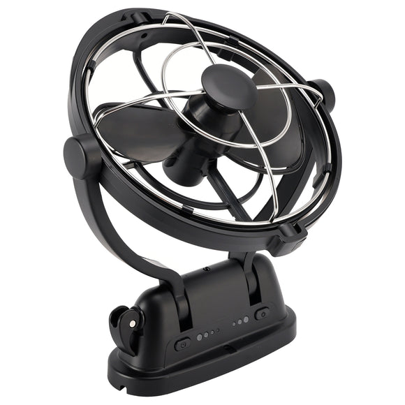 12V/24V Auto-Sensing Low-Power Draw Fan For Boats and RV Black