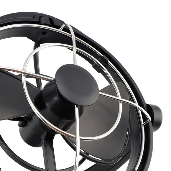 12V/24V Auto-Sensing Low-Power Draw Fan For Boats and RV Black