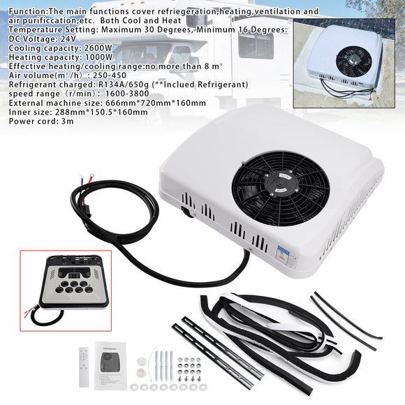24V RV Air Conditioner Heat Pump Non-Ducted Unit Heater/Cooling For Campers RV