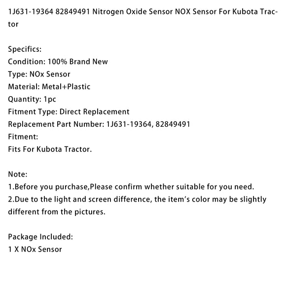 1J631-19364 82849491 Nitrogen Oxide Sensor NOX Sensor For Kubota Tractor