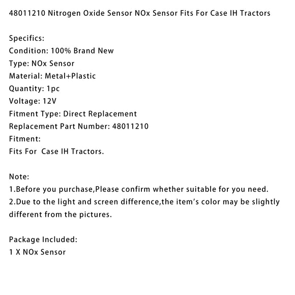 48011210 Nitrogen Oxide Sensor NOx Sensor Fits For Case IH Tractors