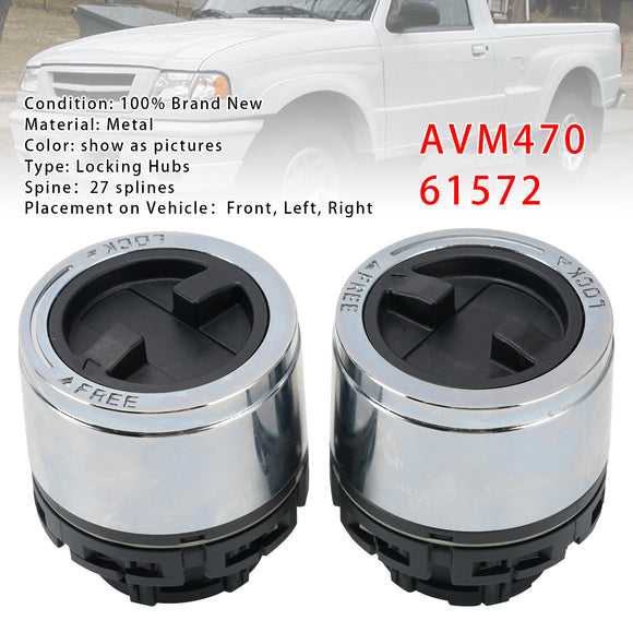 2PCS Locking Hubs 27 splines For Ford Ranger 1998-2000 Internal Mount Lock