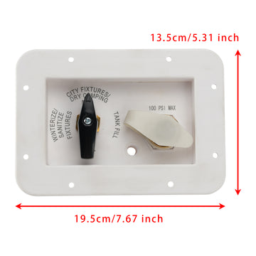 RV motorhome, camper and trailer fresh water system tank filling and maintenance applications RV Water Service Panel Brass Valve MANRV101-RF - 0
